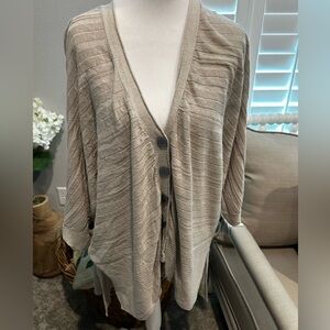 Rachel Zoe Women's Beige Button-Up Sweater